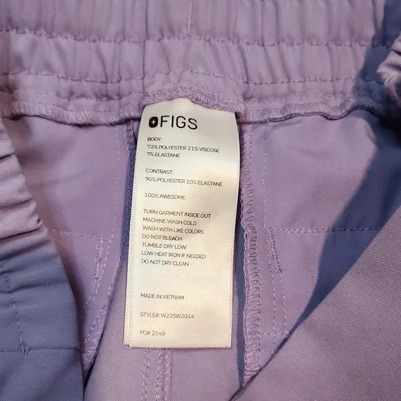 Figs | Women's Lilac Tech Drawstring Scrubs Sz L - Picture 2 of 6